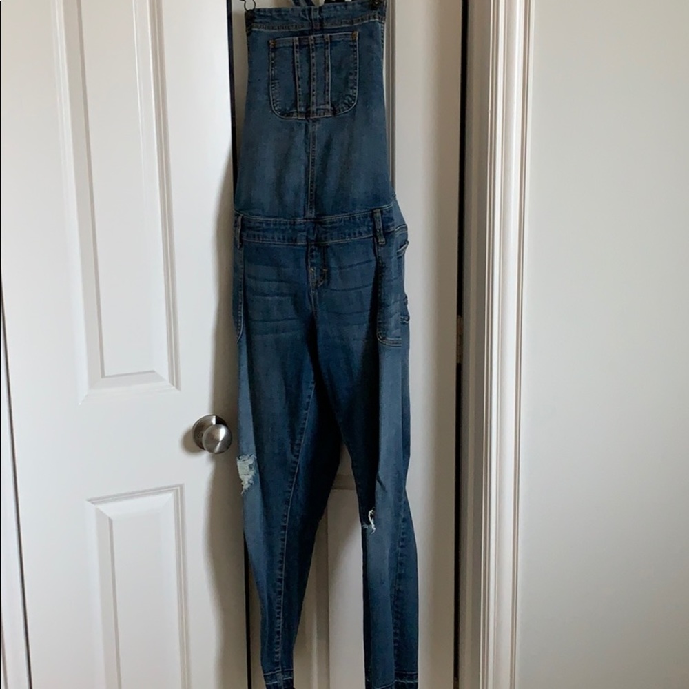 Maternity denim overalls
